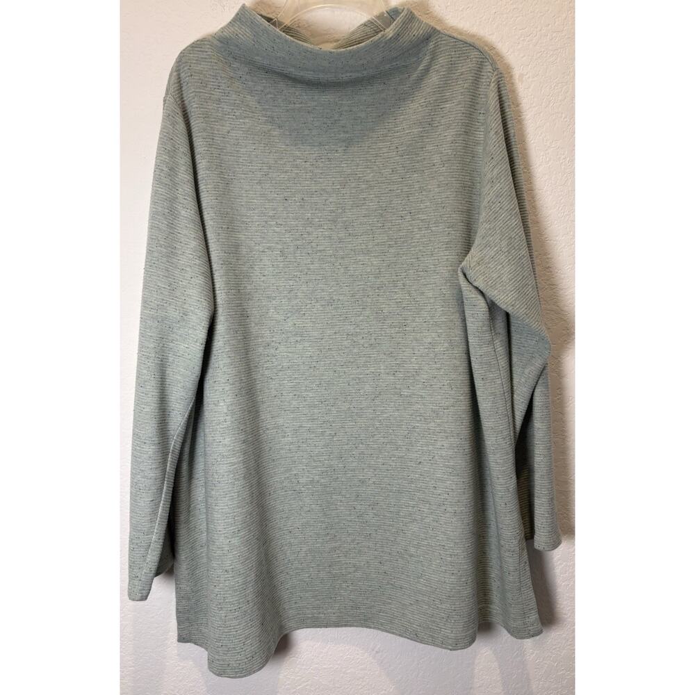 J. Jill Green Ribbed Mock Neck Long Sleeve Knit Top Size 2X